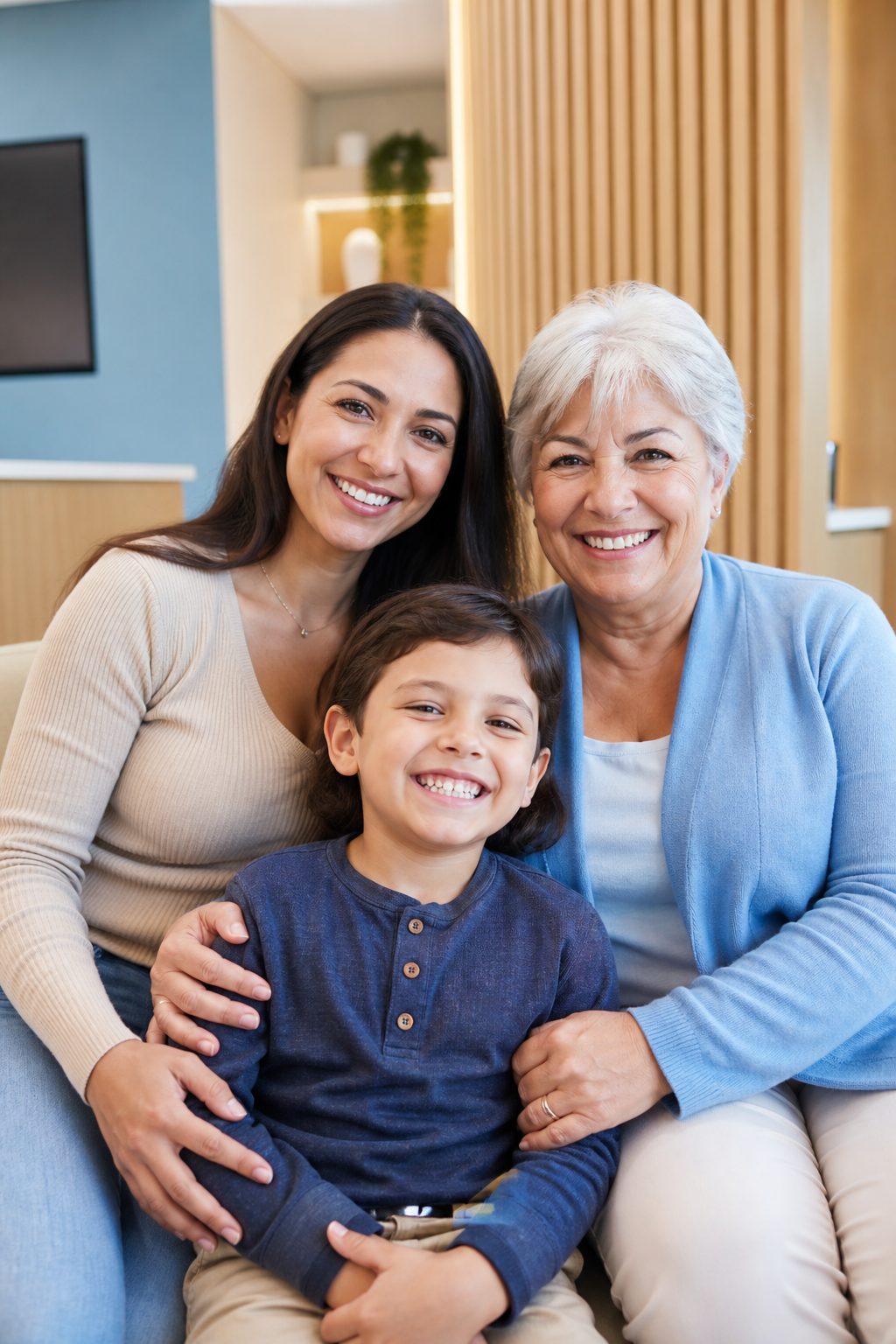 A happy multigenerational family at Bright Dental Arlington Heights