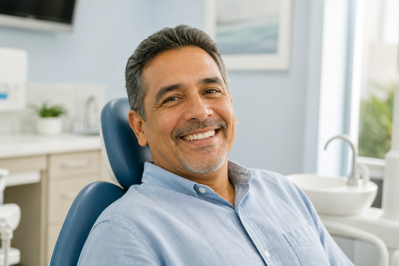 A relaxed patient after comfortable root canal treatment